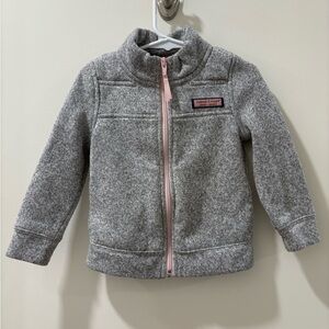 Vineyard Vines Heather Gray Jacket with Pink Full Zip